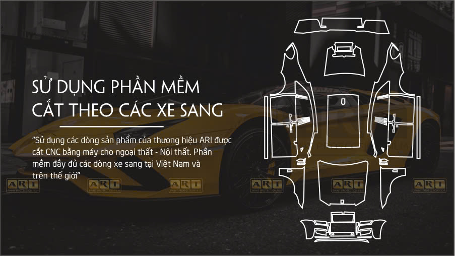 Dán PPF ARI bằng khuôn cắt sẵn CNC tại Rồng Việt Ô Tô
